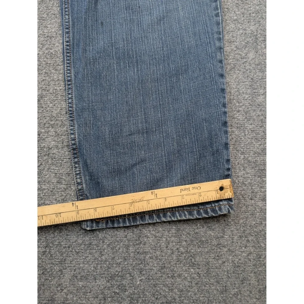 Levis 550 Jeans Mens 44x32 Blue Relaxed Fit Tapered Stained Workwear Denim Pants